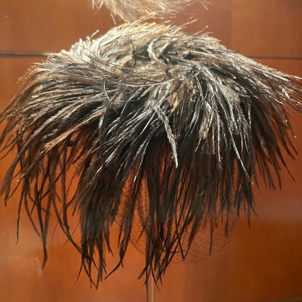 Ostrich Feather Black Fascinator